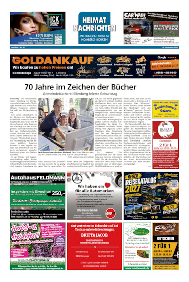 Heimatnachrichten Melsungen/Fritzlar-Homberg vom 19.09.2026