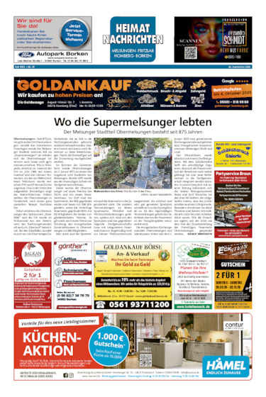 Heimatnachrichten Melsungen/Fritzlar-Homberg vom 26.09.2026
