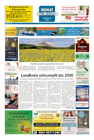 Heimatnachrichten Rotenburg/Bebra vom 23.05.2026