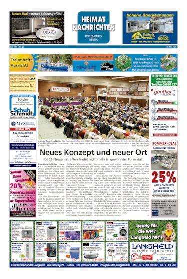 Heimatnachrichten Rotenburg/Bebra vom 30.05.2026