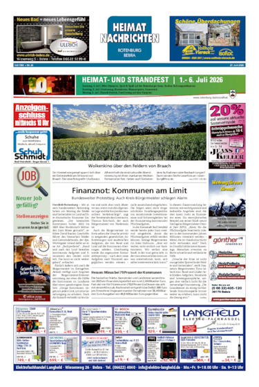 Heimatnachrichten Rotenburg/Bebra vom 27.06.2026