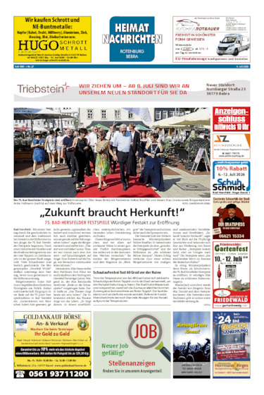Heimatnachrichten Rotenburg/Bebra vom 04.07.2026