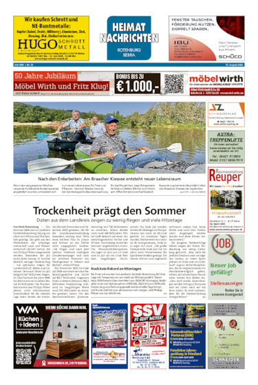 Heimatnachrichten Rotenburg/Bebra vom 15.08.2026
