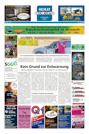 Heimatnachrichten Rotenburg/Bebra vom 22.08.2026
