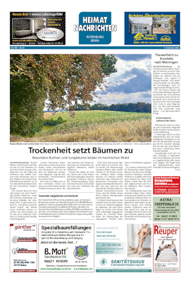 Heimatnachrichten Rotenburg/Bebra vom 05.09.2026