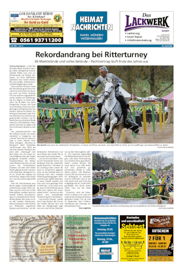Heimatnachrichten Witzenhausen/Hann. Münden vom 25.04.2026