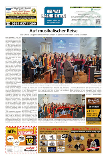 Heimatnachrichten Witzenhausen/Hann. Münden vom 27.06.2026