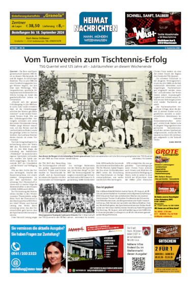 Heimatnachrichten Witzenhausen/Hann. Münden vom 05.09.2026