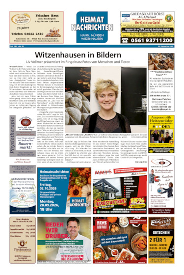Heimatnachrichten Witzenhausen/Hann. Münden vom 26.09.2026