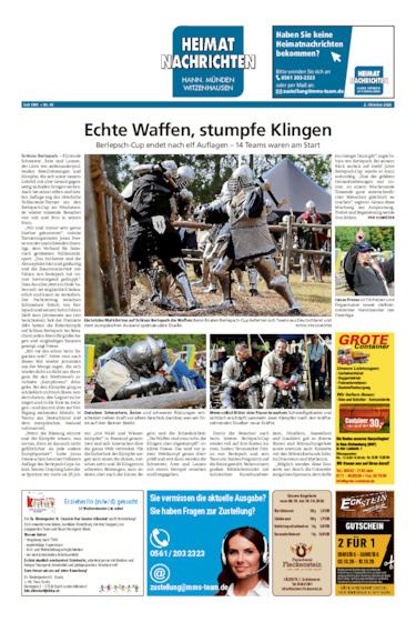 Heimatnachrichten Witzenhausen/Hann. Münden vom 02.10.2026