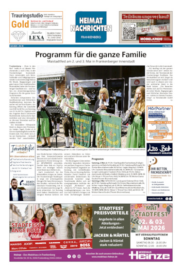 Heimatnachrichten Frankenberg vom 02.05.2026