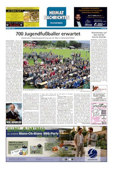 Heimatnachrichten Frankenberg vom 09.05.2026