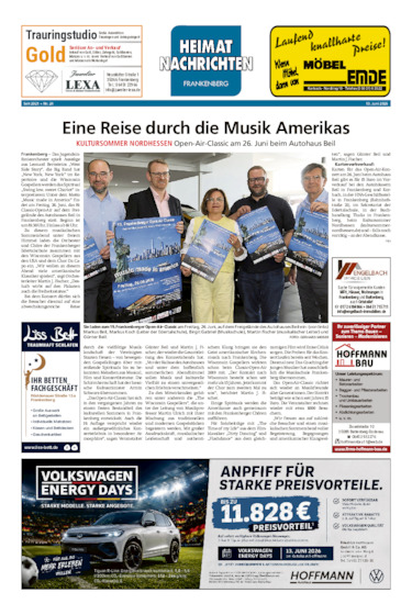 Heimatnachrichten Frankenberg vom 13.06.2026