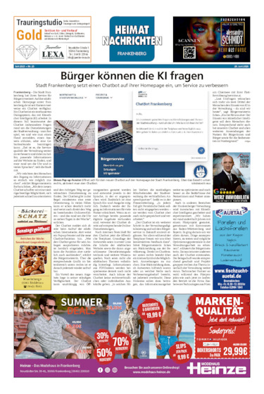 Heimatnachrichten Frankenberg vom 20.06.2026