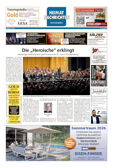 Heimatnachrichten Frankenberg vom 27.06.2026