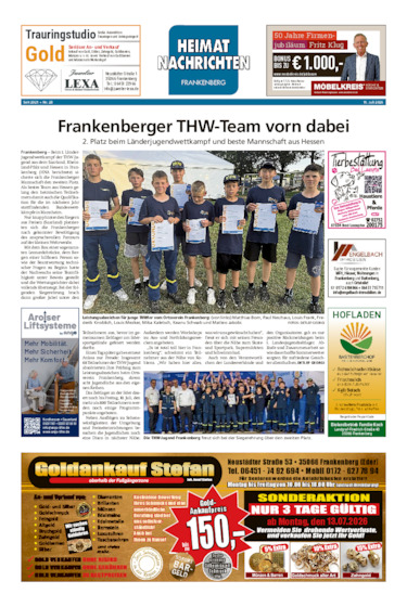 Heimatnachrichten Frankenberg vom 11.07.2026