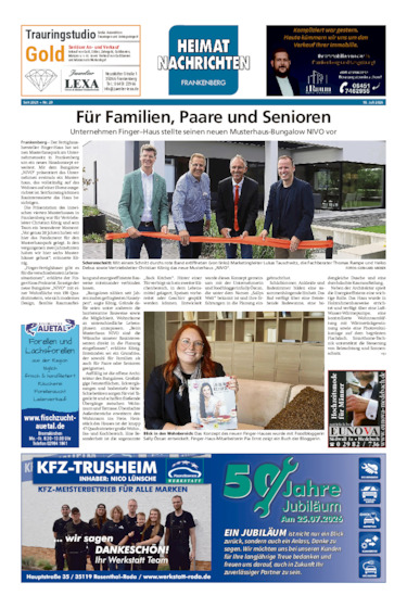 Heimatnachrichten Frankenberg vom 18.07.2026