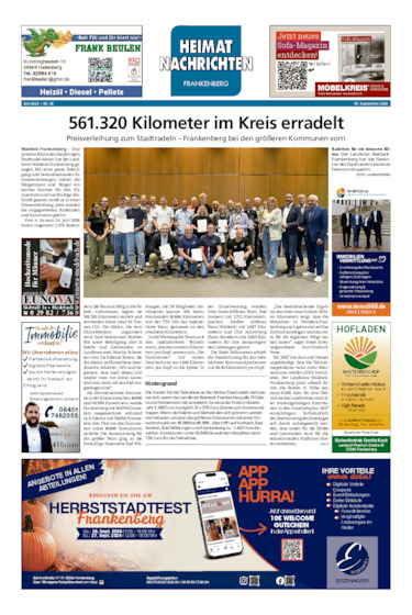 Heimatnachrichten Frankenberg vom 19.09.2026