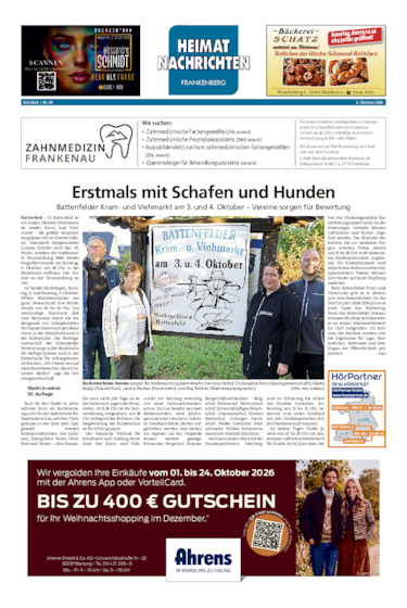 Heimatnachrichten Frankenberg vom 02.10.2026