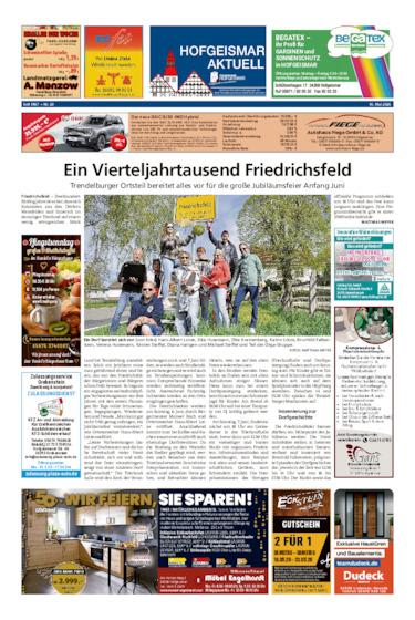 Hofgeismar Aktuell vom 16.05.2026