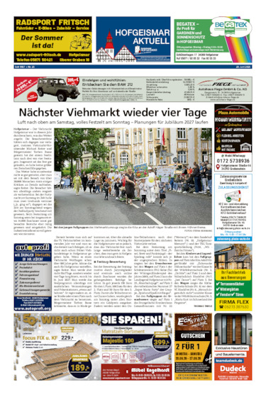 Hofgeismar Aktuell vom 20.06.2026
