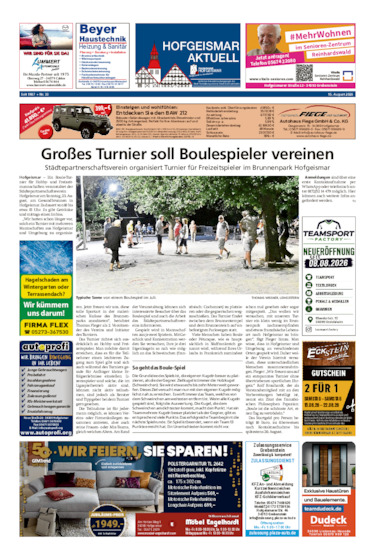 Hofgeismar Aktuell vom 15.08.2026