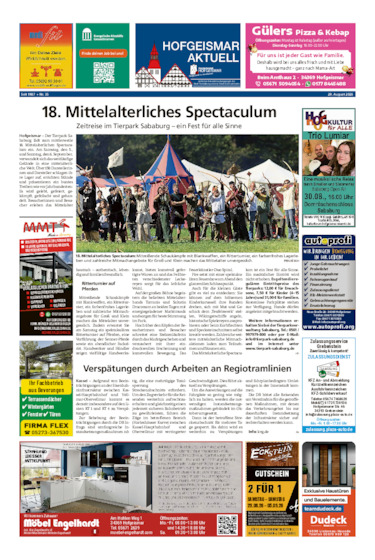 Hofgeismar Aktuell vom 29.08.2026