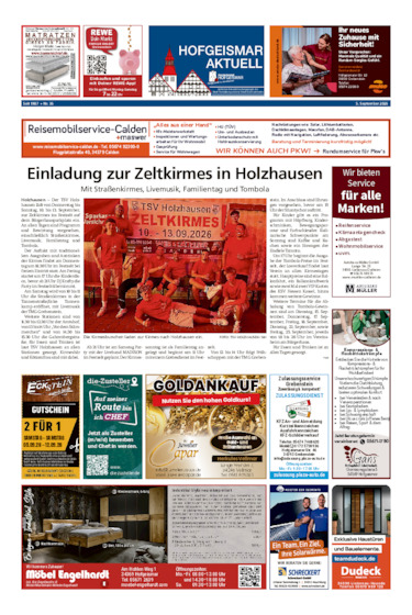 Hofgeismar Aktuell vom 05.09.2026