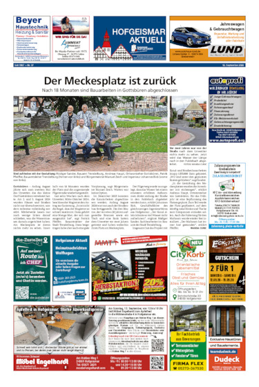Hofgeismar Aktuell vom 12.09.2026