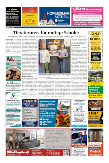 Hofgeismar Aktuell vom 26.09.2026
