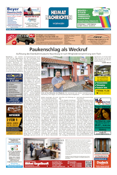 Heimatnachrichten Wolfhagen  vom 18.07.2026