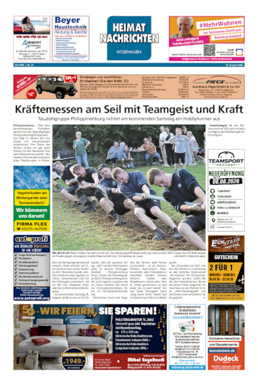 Heimatnachrichten Wolfhagen  vom 15.08.2026