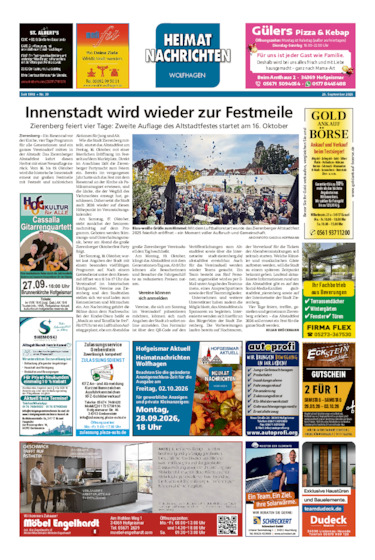 Heimatnachrichten Wolfhagen  vom 26.09.2026